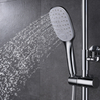 Sistema termostático de ducha de lluvia Juegos de grifos mezcladores de cromo de función triple con cabezal de ducha con barra deslizante ajustable